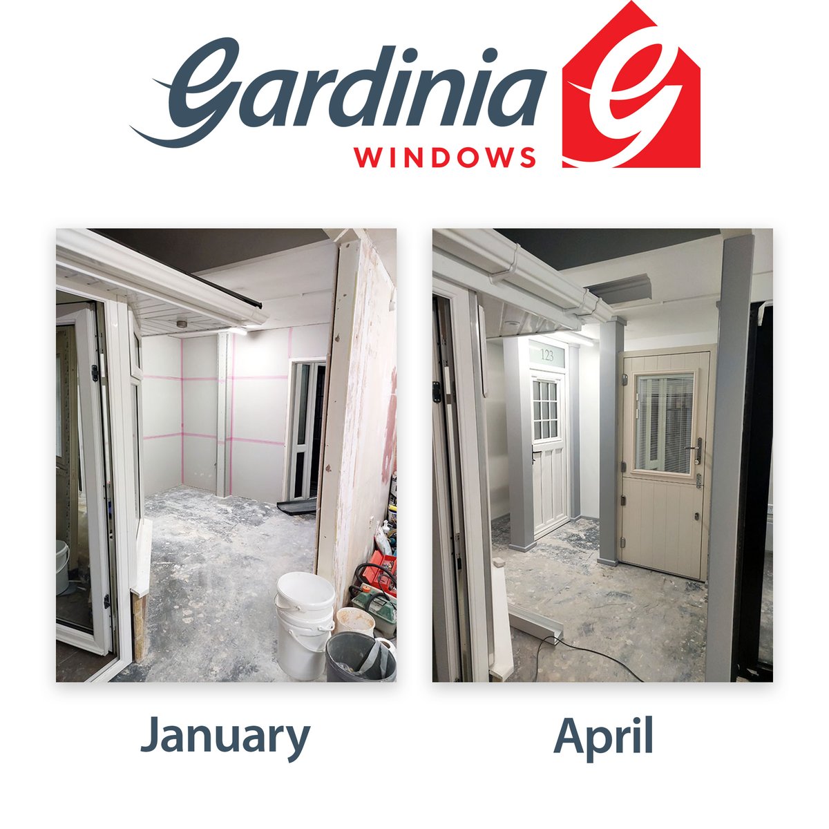 This week we showcase our showroom renovation progress from January to April.

You can view some more before and after photos on our blog to see how things are progressing: gardiniawindows.co.uk/blog/new-produ…