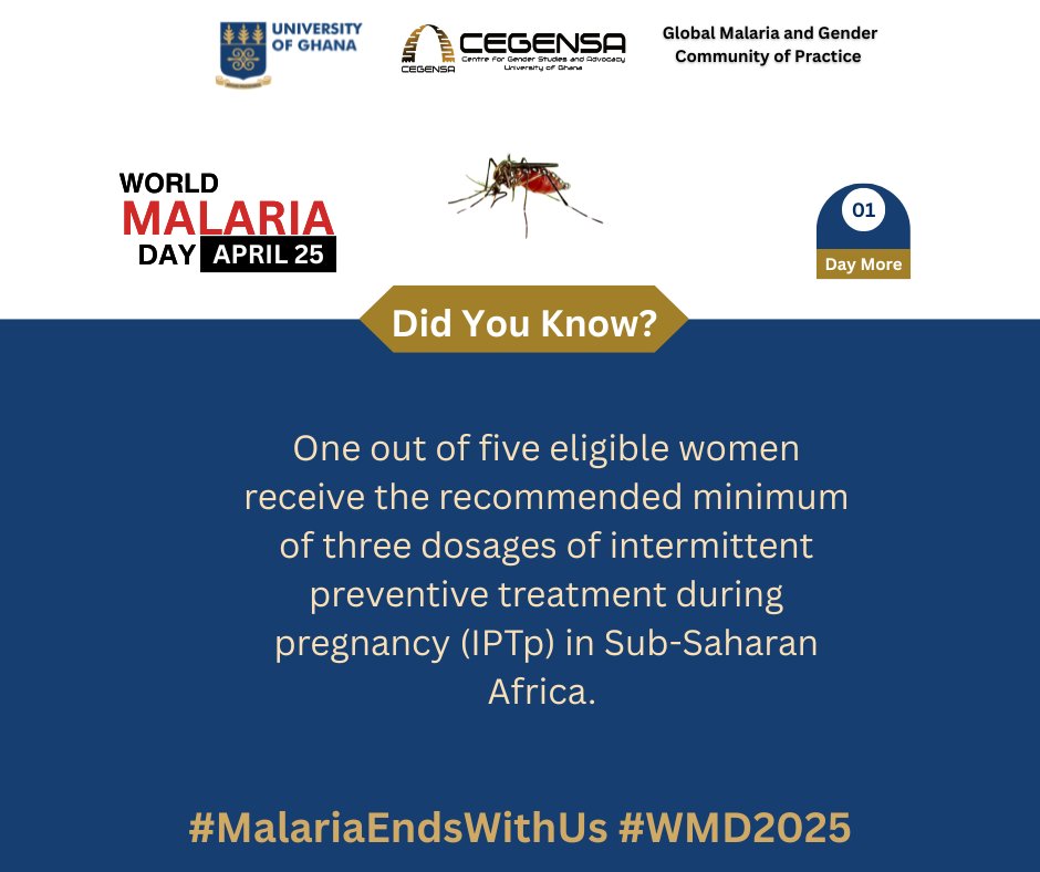 IPTp is key in preventing malaria in pregnancy.

#GenderandHealth
#HealthEquity
#MalariaPrevention
#WomeninHealth
#WorldMalariaDay2025