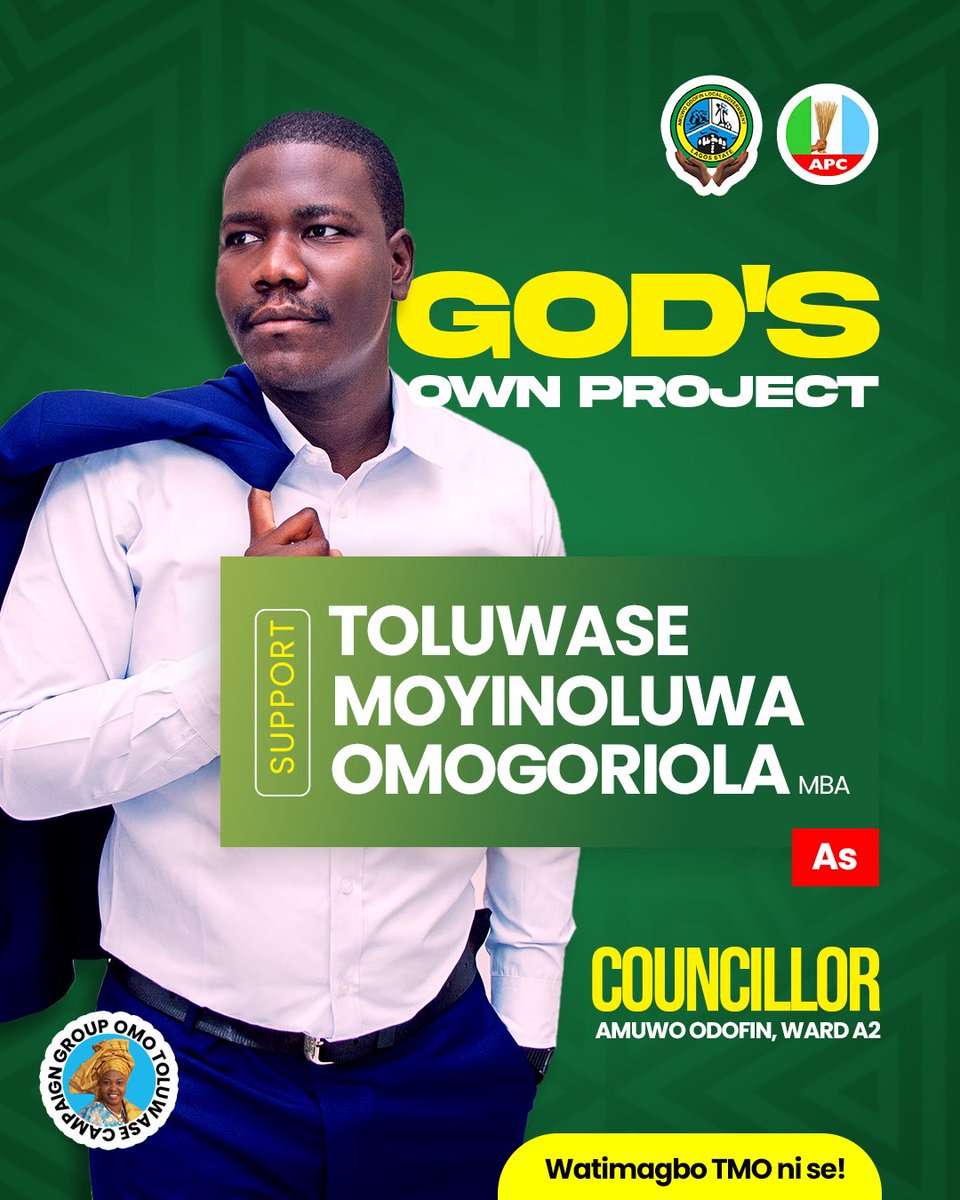 moyin_toluwase's tweet photo. π A New Dawn for Ward A2, Amuwo Odofin! πβ¨I am Toluwase Moyinoluwa Omogoriola, and I am running for Councillor of Ward A2 with a clear vision: to serve with integrity, dedication, and a commitment to positive change.
#TMOforCouncillor #WardA2 #AmuwoOdofin #GodsOwnProject https://t.co/j4r5ZGhL9T