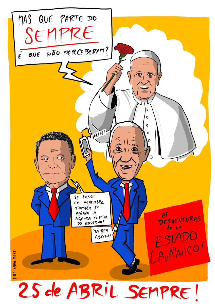 fhf's tweet photo. Fijumbnec.
.
.
.
#25deAbril #25deAbrilSempre #25deAbril1974 #LuíMontenegro #MarceloRebeloDeSousa #PapaFrancisco #cartoon #Fijumbnec #Garatujo #Garatujos #Doodle #Doodles #Doodles_FHF #Doodle_FHF #Garatujo_FHF #Garatujos_FHF https://t.co/xKGVXoPNhX