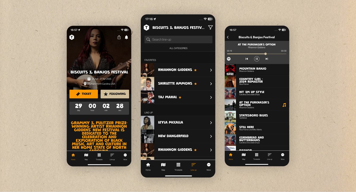 GRAMMY and Pulitzer Prize-winning artist Rhiannon Giddens’ new festival Biscuits &amp; Banjos is dedicated to the celebration and exploration of Black music, art and culture in North Carolina. And TMSQR is the proud app partner of this new American festival!

tmsqr.com/blog/mtf-biscu…