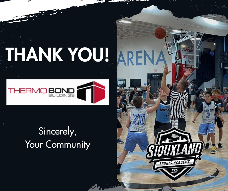 Siouxland Sports Academy (@siouxlandsports) on Twitter photo Siouxland Sports Academy would like to thank <a href="/ThermoBond/">ThermoBondBuildings</a> for providing scholarships to multiple Siouxland athletes, allowing them to participate in opportunities for athletic and character growth this summer. We are grateful for the support of Thermo Bond Buildings. Siouxland Sports Academy would like to thank <a href="/ThermoBond/">ThermoBondBuildings</a> for providing scholarships to multiple Siouxland athletes, allowing them to participate in opportunities for athletic and character growth this summer. We are grateful for the support of Thermo Bond Buildings.