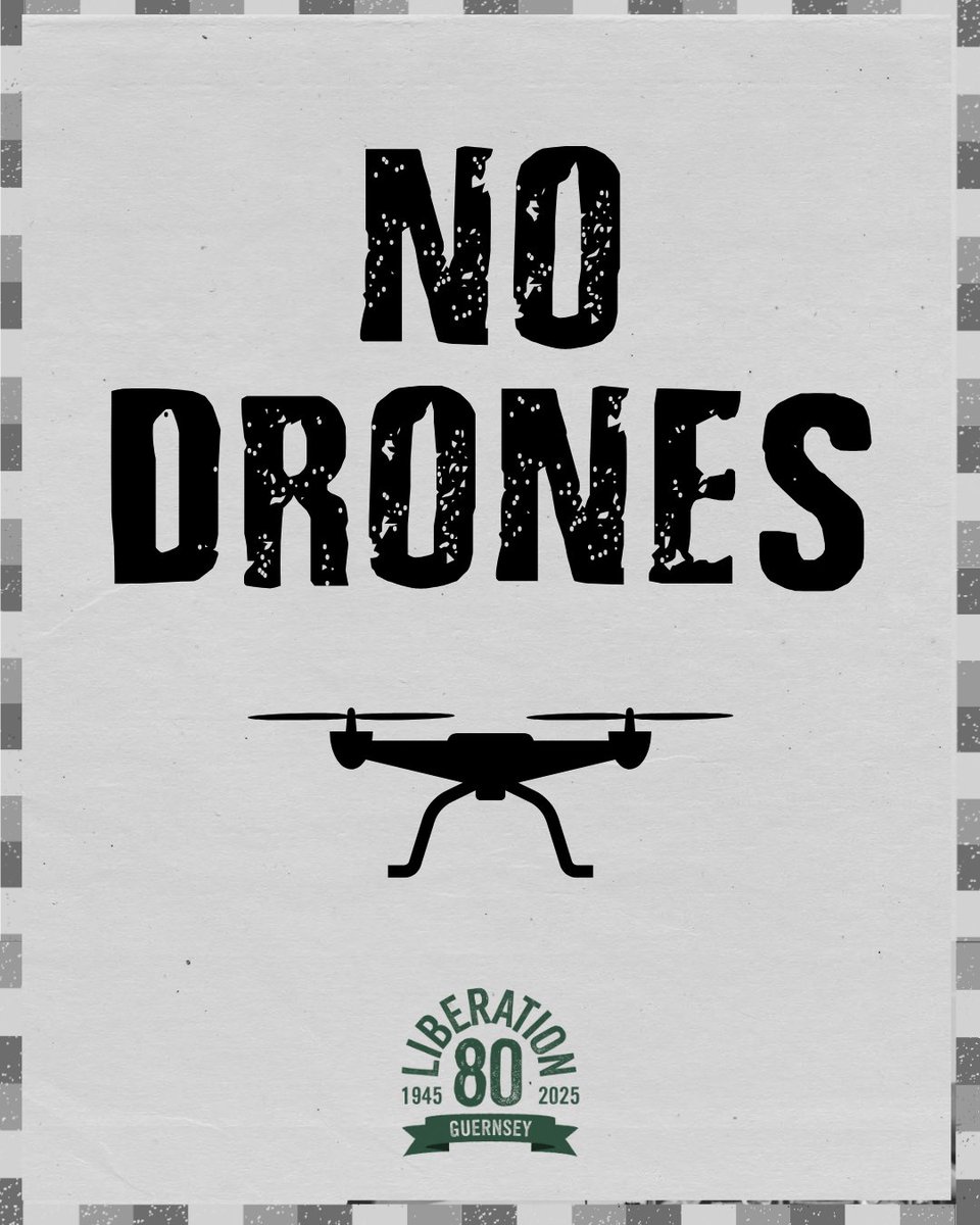 Please note you cannot fly drones on Liberation Day.
 
#Drones #LibDay80