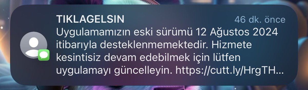 Force update’i sonradan ekleyince developerlardan gelen çözüm: SMS atalım  😂