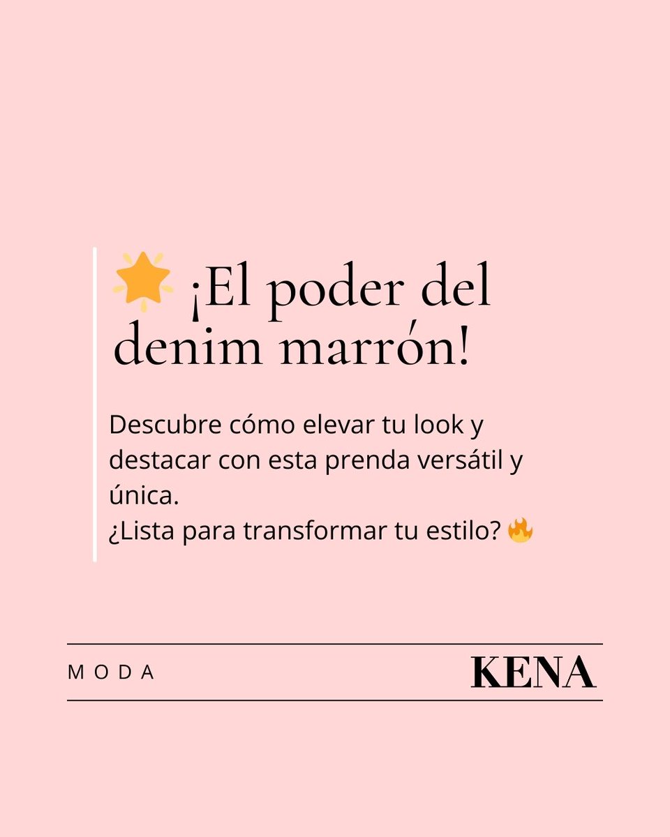 KENArevista's tweet image. #KenaRevista| 🌟 ¿Lista para transformar tu estilo con una sola prenda? 🍂

#DenimMarrón #TendenciaDeModa #LookDeImpacto #FashionInspiration #EstiloConSofisticación #OutfitDelDía #EstiloÚnico #ModaConEstilo #FashionTrends #StreetStyleVibes

instagram.com/p/DHV3NL5M2nl/…