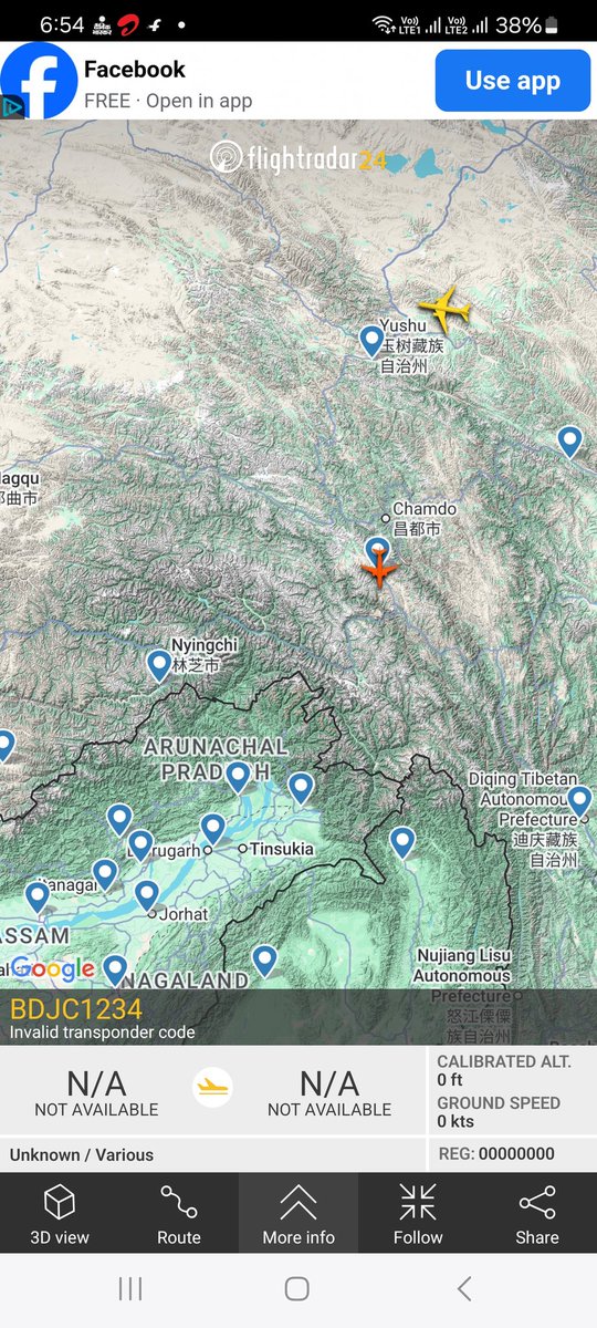 RamJazzdd's tweet photo. Chinese spy jet revolving around Arunachal pradesh 
@rajnathsingh @sjaishankaroffc @IAF_MCC @BSF_India @ChinarcorpsIA https://t.co/gPB12obpKW