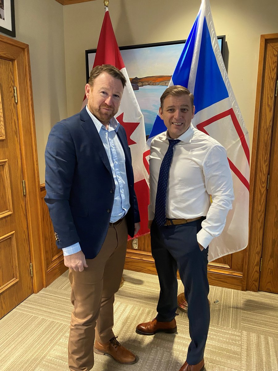 NAIA Executive Director, Keith Sullivan was pleased to meet with Premier Furey today to discuss the importance of aquaculture in NL.  We thank the Premier for his continued support of the industry and wish him all the best in the future.
<a href="/PremierofNL/">Premier of NL</a> <a href="/CDNaquaculture/">Canadian Aquaculture Industry Alliance (CAIA)</a>