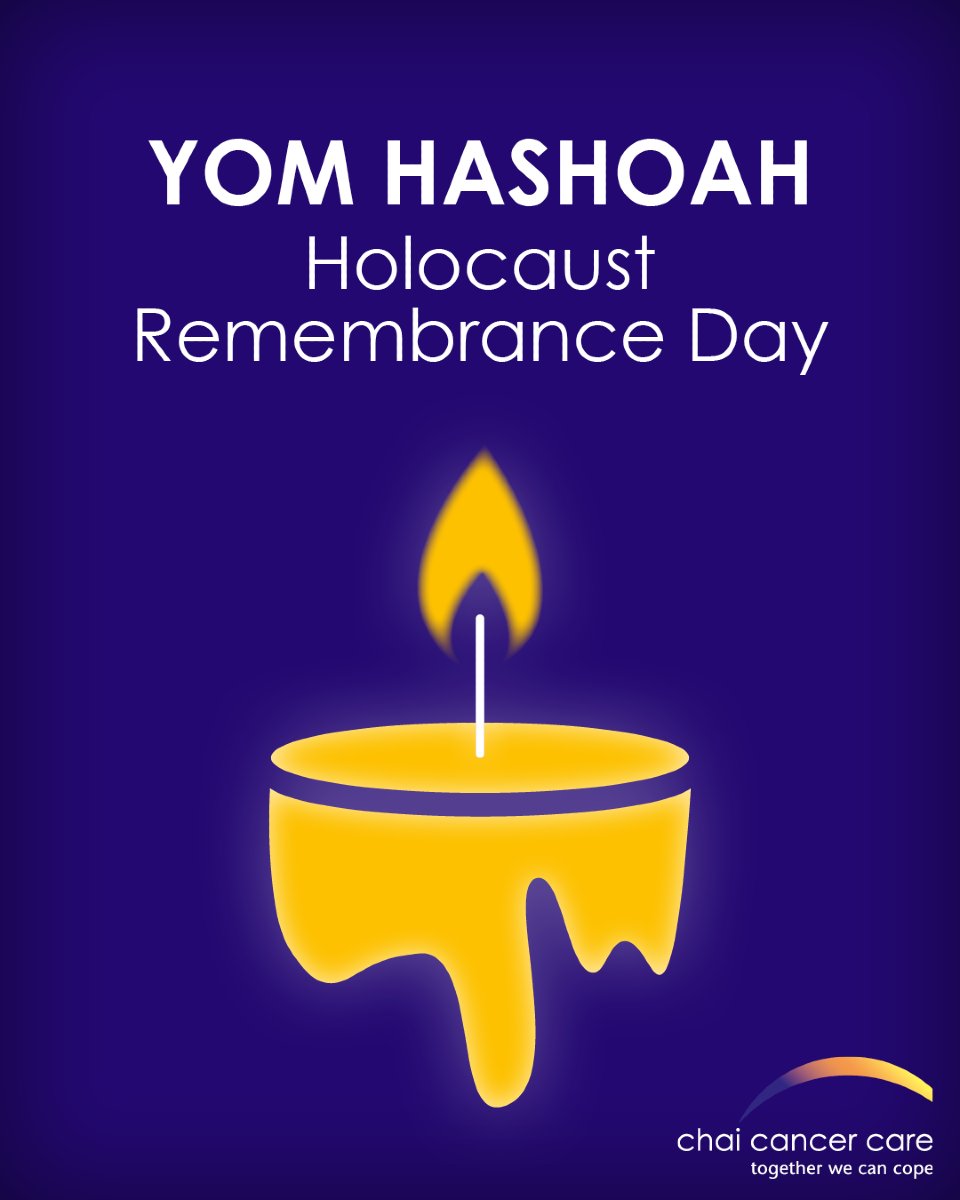 Today, on Holocaust Remembrance Day, we honour the memory of the six million Jews who were murdered and the countless others who suffered. Never forget. Never again. 🕯️

#HolocaustRemembranceDay #NeverForget #NeverAgain #ChaiCancerCare