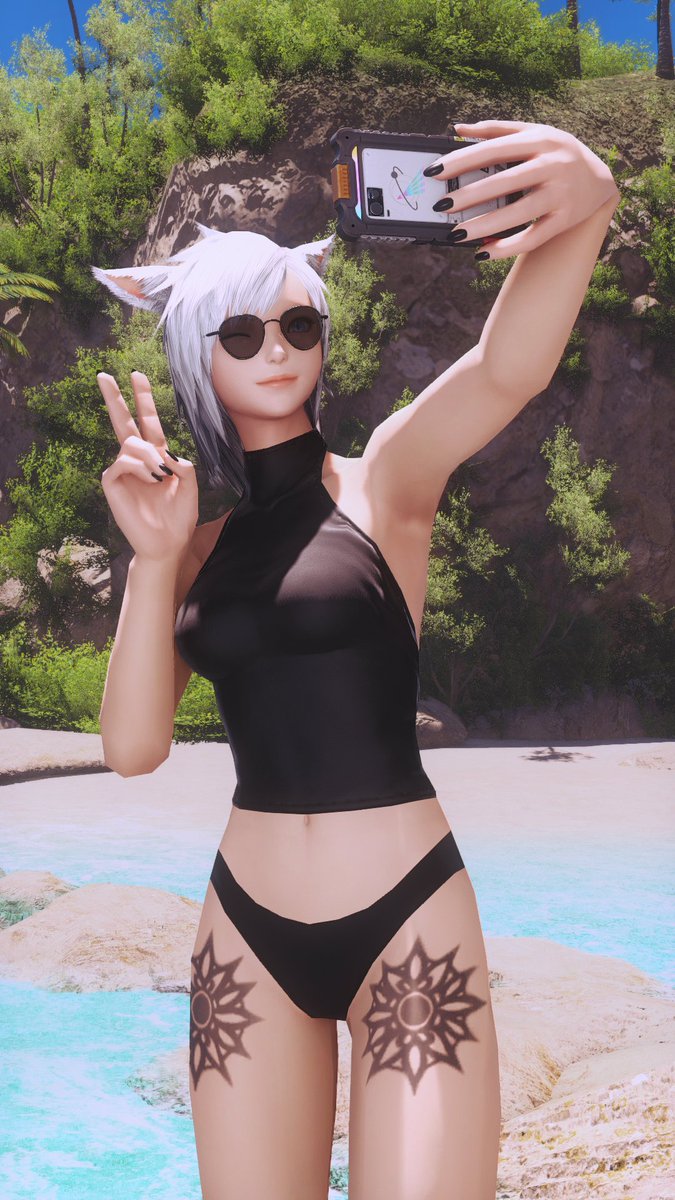 😎 🤳 🏖️

#FFXIV #FFXIVScreenshots #FFXIVSnaps #FF14 #FF14SS #FFXIVGPose #EorzeaPhotos #GPose #GPosers #Miqote #ミコッテ