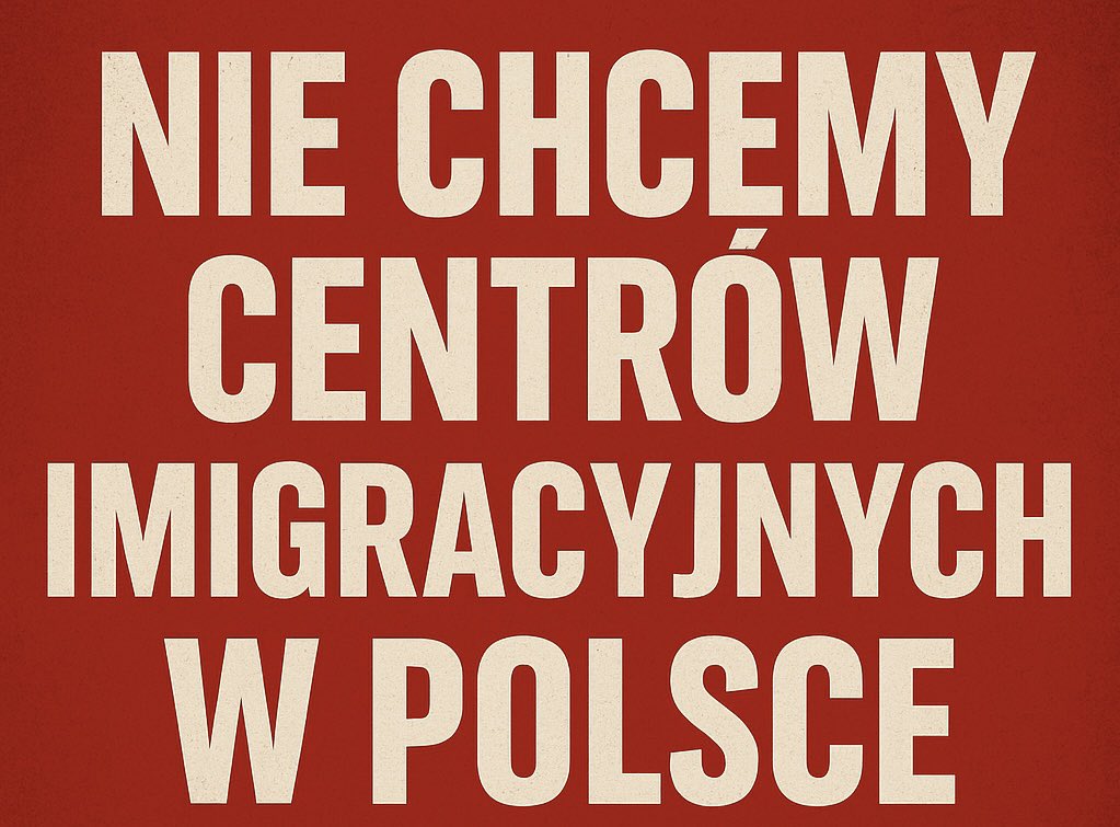 RomanMajewskii's tweet photo. Nie chcemy centrów imigracyjnych w Polsce. To pierwszy krok do powtórki z Zachodu: chaos, konflikty, utrata tożsamości.

Zgadzasz się? Podaj dalej ✅🔁

#PolskadlaPolaków #RuchObronyGranic #StopImigracji https://t.co/pICqjm8IB7