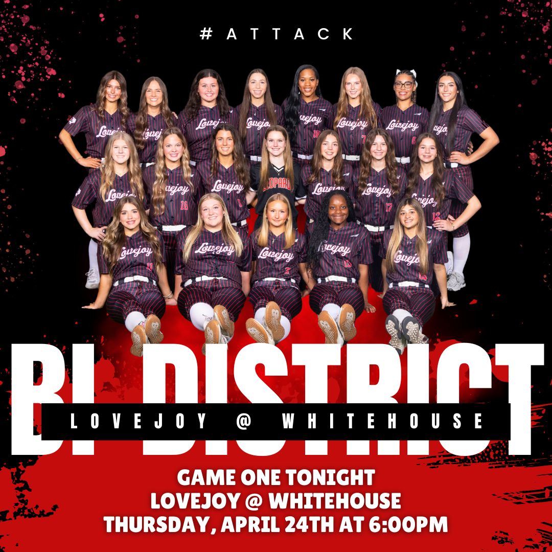 🚨 BI-DISTRICT GAME ONE TONIGHT!
🆚 Whitehouse Wildcats
📆 Thursday, April 24th, 2025
⏰ 6:00pm
📍Whitehouse High School
🥎 #itb #attack #bbt #ntd