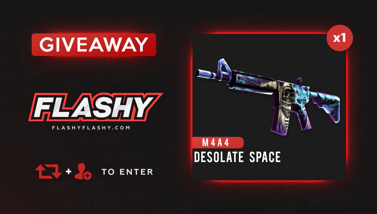 flashyflashycom's tweet image. 🔥 24H GIVEAWAY !!! 🏆  M4A4 Desolate Space!

To win:
✅ Visit for free codes: flashyflashy.com
✅ Retweet
✅ Tag a friend 
✅ Follow us
✅ Turn on twitter notifications

#flashyflashy #giveaway #csgoskins #CSGOGiveaway