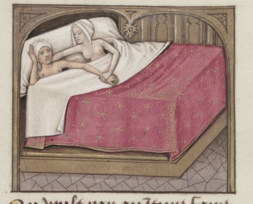 KPethainou's tweet photo. This month’s Patreon story has knights, love affairs, unbelievable dating advice and my favourite word: foramination (it means "to perforate"). 
There’s no way you’ll guess what happens. 
📖@BodleianLibrary, MS Douce 195 fol. 118 r.  #Medievaltwitter #TheCourtJesterPodcast https://t.co/5diwEv7wMl