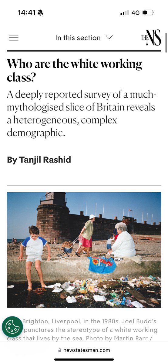 Why lead with this image? Representations of class like this are why people have no hope or belief in themselves. I know it was the middle class photo editor but come on. Over it. 🙄