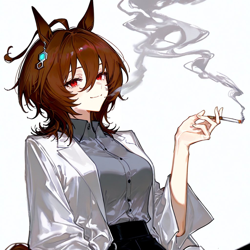 一服する「所長」 