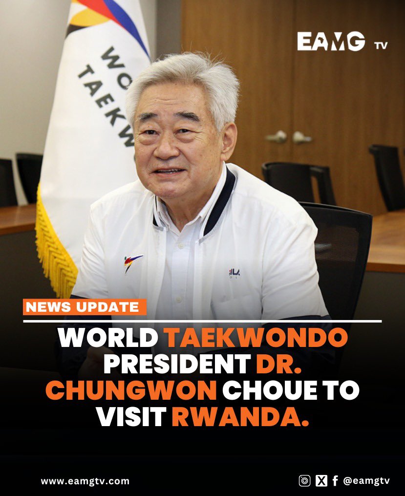 #NewsUpdate: The President of the <a href="/worldtaekwondo/">World Taekwondo</a> Federation, Dr. Chungwon Choue, is set to visit Rwanda. His visit will include a stop at the Mahama Taekwondo Academy and discussions with key stakeholders on advancing the sport’s development in the country.

#EAMGtv #Rwanda