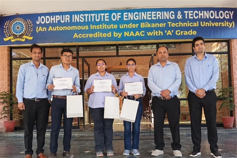 lntedutech's tweet image. At Jodhpur Institute of Engineering and Technology (JIET), we recently celebrated our Top Performers who completed our course with hard work and passion:

- Kushagra Negi
- Himanshi Borana
- Anubhuti Chandak
- Anshika
- Sonu Gupta

#LnT #LnTEduTech #IntegratedPrograms