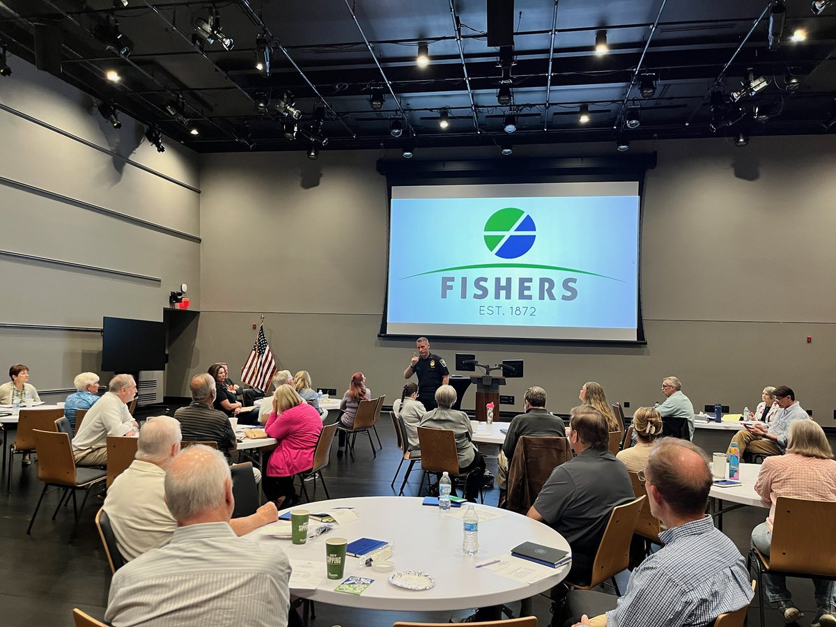This morning I spoke with a group of Fishers residents about the work our department is doing to continue to keep Fishers safe. 

I reminded them while Fishers is a safe city, it's very important to continue to stay vigilant by locking up your home and vehicles.