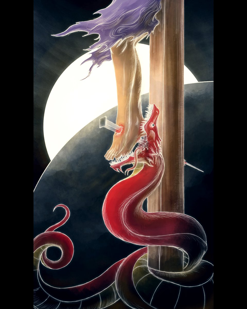 FullofEyesFilms's tweet image. The iron nail, as Serpent’s fang,
Tore through that Flesh most frail
Yet in that piercing Heaven sang
For God, O’er Death, prevailed.
///
Three takes on Genesis 3:15 (and Heb. 2:14) from 2019, 2017, and 2014 respectively.