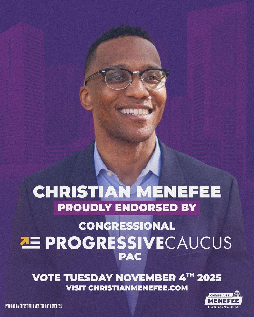 CDMenefee's tweet image. Humbled to be endorsed by one of the largest Democratic caucuses in the U.S. House of Representatives. 

The momentum behind our campaign is real—and it’s growing. 

Grateful for the support as we fight to deliver for the people of Texas’s 18th Congressional District.