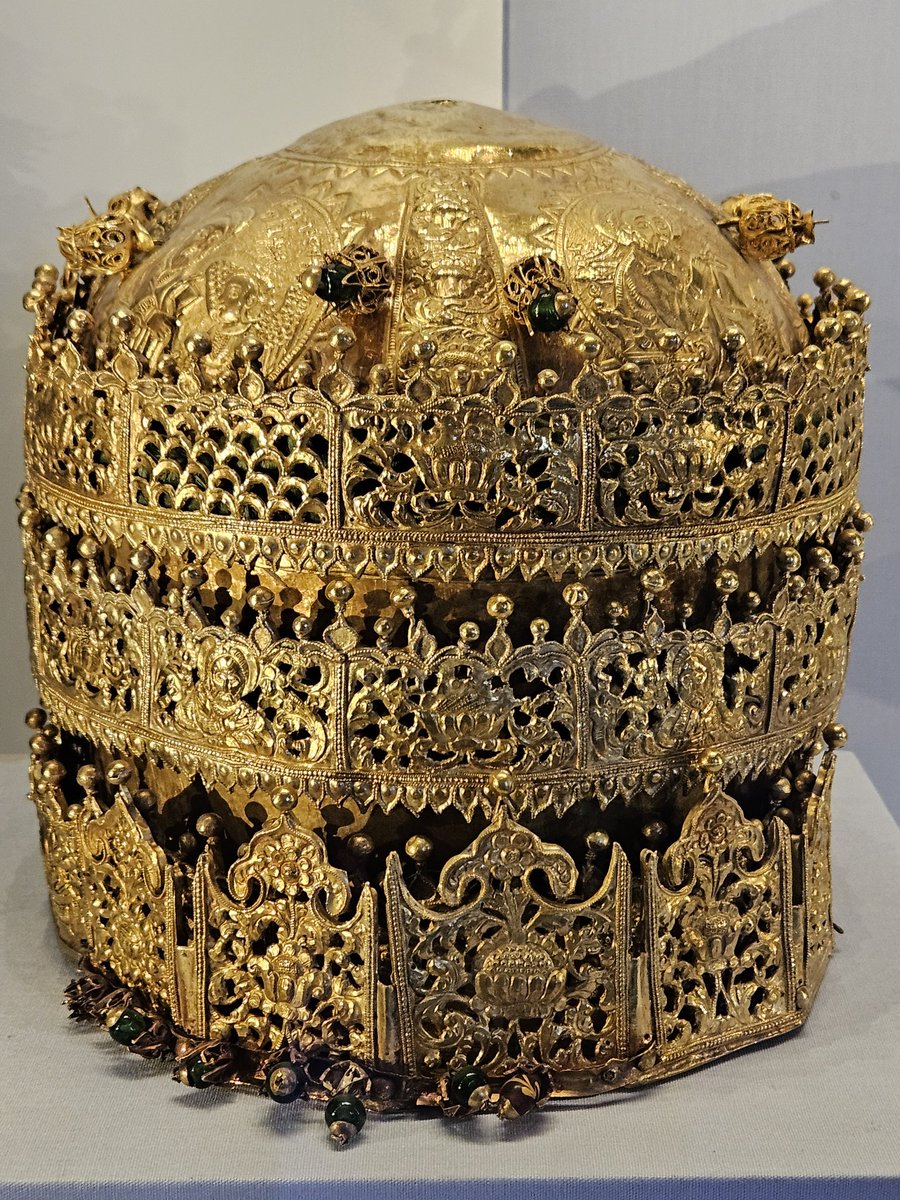 The 18 carat gold crown of Emperor Tewodros at London's V&amp;A Museum, probably the most famous object taken at Maqdala in 1868. 

The V&amp;A has dozens of artefacts from Maqdala but most are hidden away in storage -- Ethiopia has made several requests for them to be sent home