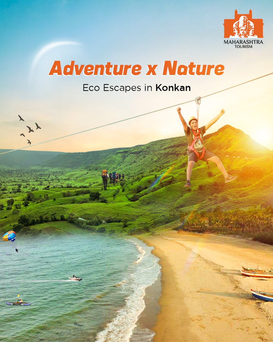 maha_tourism's tweet photo. Trade the noise for nature and the usual for the unforgettable. Konkan’s eco escapes blend adventure with serenity.

#KonkanDiaries #EcoEscapes #MaharashtraTourism #SustainableTravel #NatureLovers #AdventureAwaits   #MaharashtraMastAhe #LargerThanLife #LetsGoMaharashtra https://t.co/PQ0N5o98IR