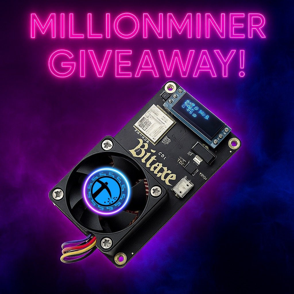 MillionMiner (@millionminercom) on Twitter photo ๐จ MillionMiner Giveaway! ๐จ
Weโre giving away 3 Bitaxe Gamma 601 Solo Bitcoin Miners โ compact, energy-efficient, and fully open-source. Perfect for solo Bitcoin mining!
How to enter:
โค Like this post
๐ Repost/Retweet
โ
Follow <a href="/millionminercom/">MillionMiner</a>
๐ Winners announced on June ๐จ MillionMiner Giveaway! ๐จ
Weโre giving away 3 Bitaxe Gamma 601 Solo Bitcoin Miners โ compact, energy-efficient, and fully open-source. Perfect for solo Bitcoin mining!
How to enter:
โค Like this post
๐ Repost/Retweet
โ
Follow <a href="/millionminercom/">MillionMiner</a>
๐ Winners announced on June