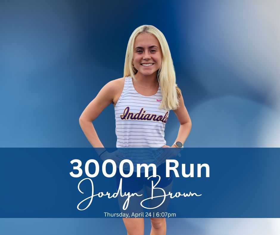 IndyGirlsXCTF's tweet photo. IT'S MEET DAY!! 

Jordyn gets to open up the @DrakeRelays for us tonight as she competes in the 3000m Run Final at the Distance Carnival! 

💙
#allin https://t.co/LStEf0ZAny