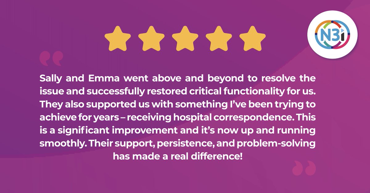 ⭐️Feedback Friday ⭐️

This week we're shouting out our DOTS team 🎉

We recently received some amazing feedback from one of our newly supported GP practices in North Yorkshire 🙌🏼

If you'd like to leave us a review please visit ➡ practiceindex.co.uk/gp/n3i-limited