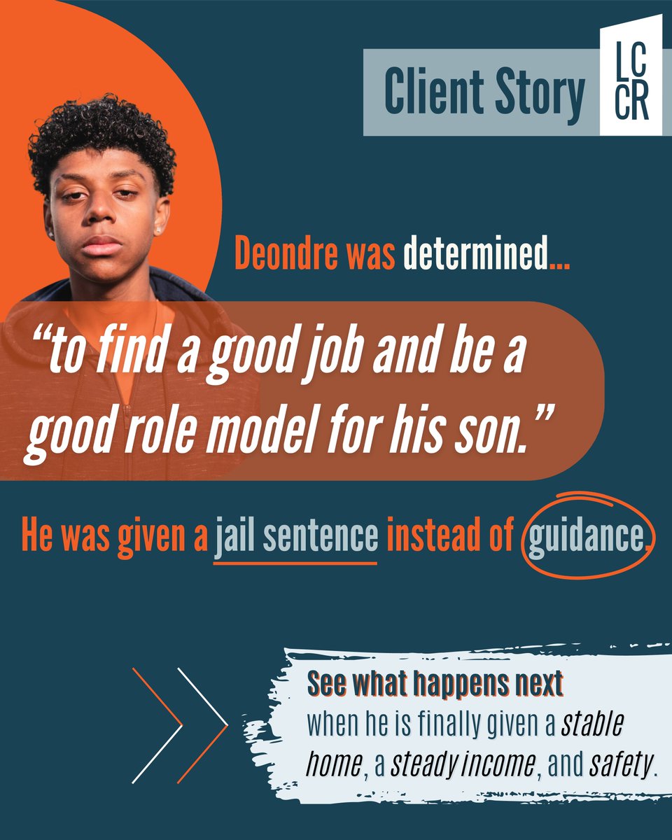 LAKidsRights's tweet image. Deondre was doing everything he could to survive—and build a better future for his son. But jail made the fight even harder.

With support from LCCR, he finally got the stability, safety, and resources he needed to move forward.

See how far he’s come: lakidsrights.org/2025/01/deondr…