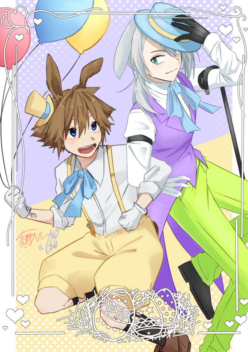 ᕼᗩᑭᑭY ᗴᗩՏTᗴᖇ!!💛🐰💚🐾💙🐤💜

陸空合作しました！！
リク▶︎ｸﾞﾙｰｳﾞｨｰ
ソラ▶︎高野ハルさん(<a href="/Takanoharu0815/">高野ハル</a> )