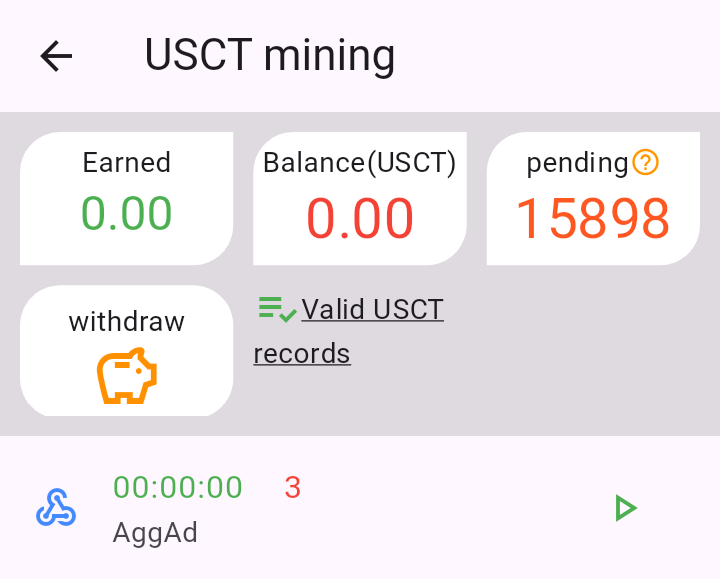 DeltaKimWork's tweet photo. Keep watching the Ads and accumulating those points.

USCT here is basically short for USDT Credit. 

Currently, you are accumulating something called "weightage points". Users get 6 weightage points for every rewarded ad view. #Delta #deltakim #crypto #ICP #Mining #World #ADS https://t.co/viDOjOEX5R