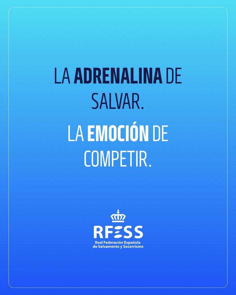 La adrenalina de salvar. La emoción de competir.
⚡️ Cada salida es una descarga.
🌊 Cada prueba, una batalla contra el tiempo.
❤️‍🔥 No solo entrenas para ganar. Entrenas para salvar.

Eres parte de un deporte único.
Uno que te exige más.
Uno que te transforma.

¿Preparado?