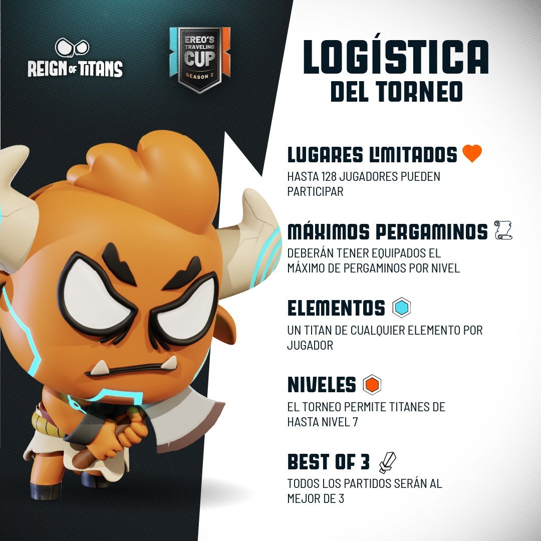 ReignOfTitansLA's tweet photo. 📦 Logística del torneo

Toda la info del Ereo's Traveling Cup está acá.

Leé bien antes de sumarte para estar al 100%. https://t.co/wC2zFlsBPz