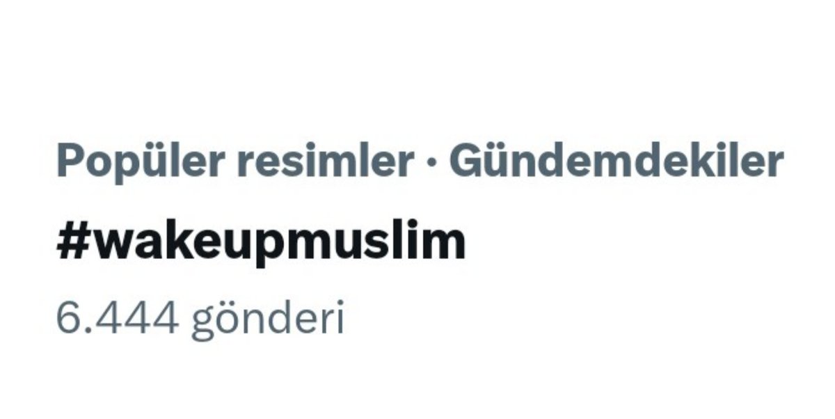 Evet Türkiye gündemindeyiz. 6.444 tweet atıldı. Bu gece saat 24.00'a kadar hedefimiz 1 Milyon’a ulaşmak. Bu tweet’i gören herkes yoruma #wakeupmuslim etiketini bıraksın.