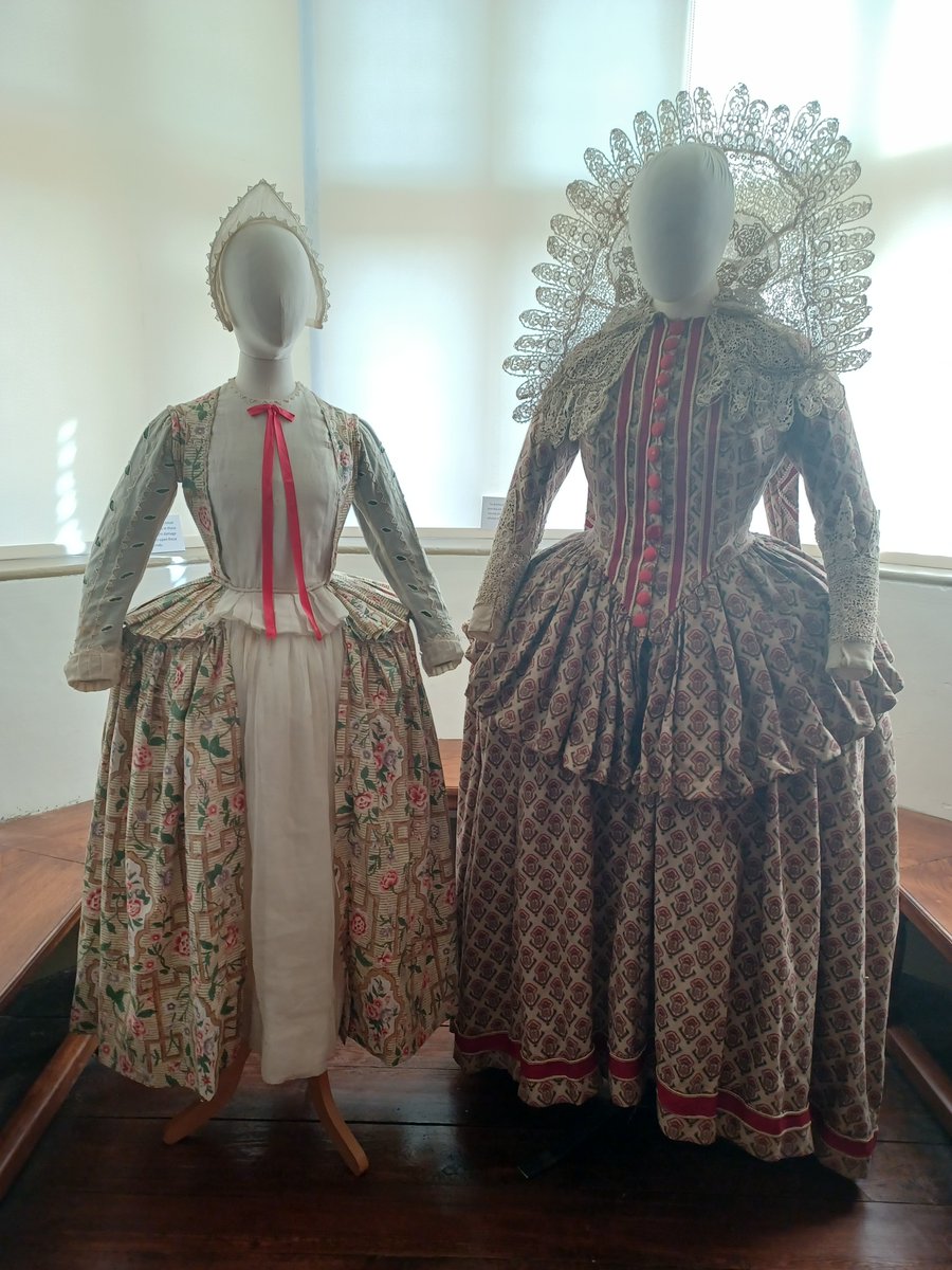 What do you think? Are our 1925 pageant gowns #frockingfabulous?
Both were worn at a fundraising pageant about Lancashire's history, put on by the Girl Guides. Now on display inside the Hall with other Guiding memorabilia from the event.