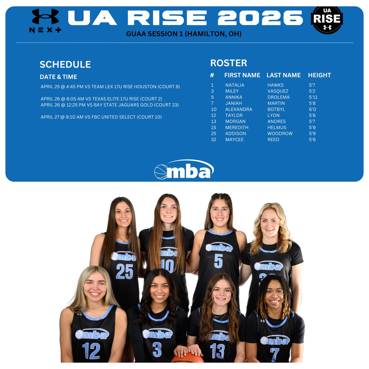 Jenna McCloud (@coachwoodybball) on Twitter photo Excited for our first session of the UA circuit this weekend in 📍Hamilton, OH
Ready to see what this squad can accomplish TOGETHER 👏🏼
<a href="/M_B_A_Bball/">MBA Basketball</a> <a href="/RiseCircuit/">UA Rise Circuit</a> Excited for our first session of the UA circuit this weekend in 📍Hamilton, OH
Ready to see what this squad can accomplish TOGETHER 👏🏼
<a href="/M_B_A_Bball/">MBA Basketball</a> <a href="/RiseCircuit/">UA Rise Circuit</a>