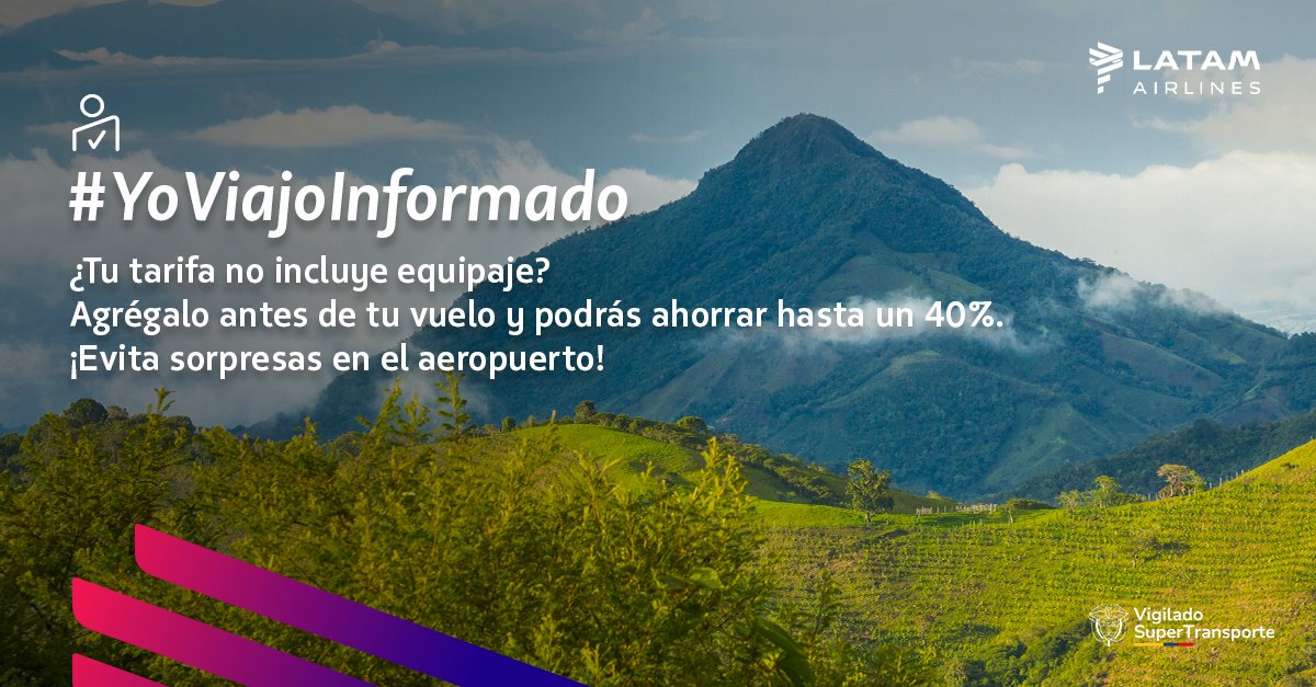 ¿Sabías que si compras equipaje antes de tu vuelo, te puedes ahorrar hasta un 40%? Si tu tarifa no lo incluye, agrégalo antes del viaje y evita pagar más en el aeropuerto.
Conoce más en: lnk.to/rrPD0n #YoViajoInformado