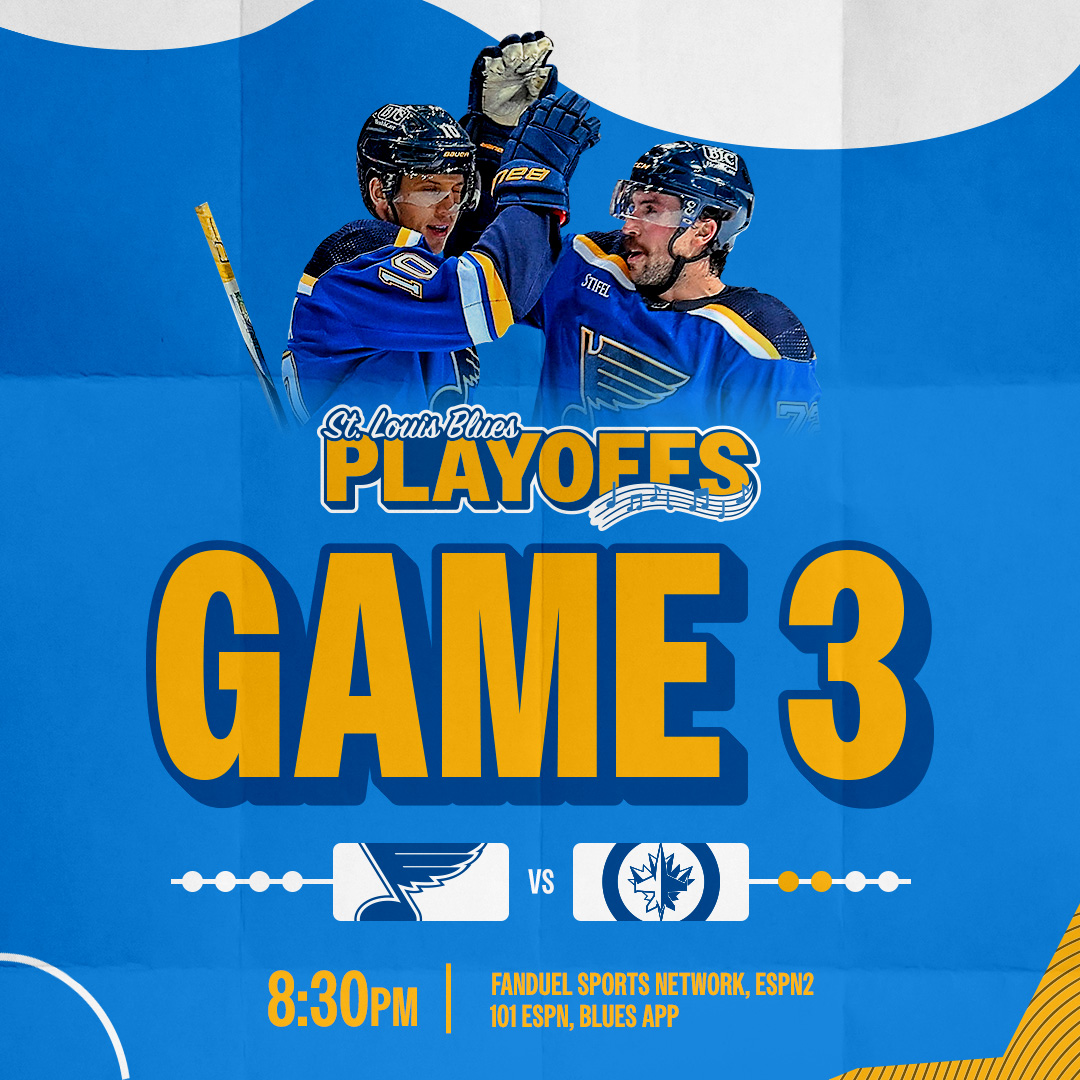 St. Louis Blues (@stlouisblues) on Twitter photo In our house now.
๐ Blues vs. Jets
๐ 8:30 p.m. CT
๐บ FanDuel Sports Network, ESPN2
๐ป <a href="/101espn/">101 ESPN St. Louis</a>, Blues App
#stlblues | #WeAllBleedBlue In our house now.
๐ Blues vs. Jets
๐ 8:30 p.m. CT
๐บ FanDuel Sports Network, ESPN2
๐ป <a href="/101espn/">101 ESPN St. Louis</a>, Blues App
#stlblues | #WeAllBleedBlue