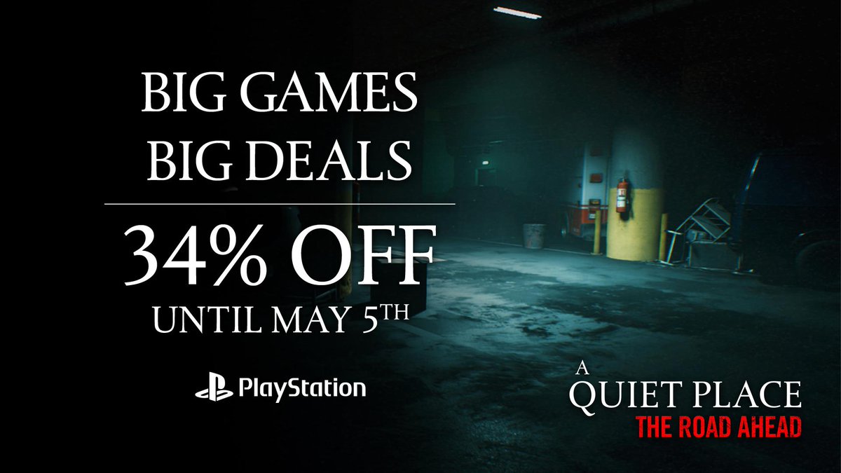 What is scarier than total and deafening silence? 🤫

Trying to survive while avoiding any sound around you. 

Make no noise and grab this opportunity!

A Quiet Place: The Road Ahead is now at 34% off on Playstation Store, you have time until May 5th.

👉 bit.ly/AQP_PS