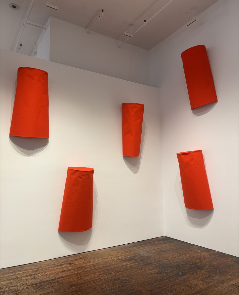#FranzErhardWalther opens tonight, 24 April, 6–8pm. Detail of 24 Red Columns, 1980–1981/2025, cotton, in 24 parts