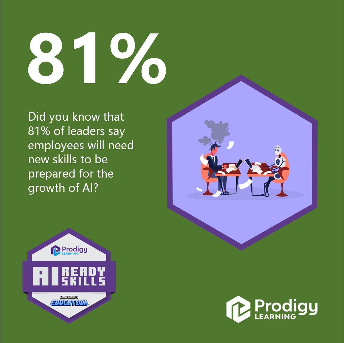 Did you know that 81% of leaders say employees will need new skills to be prepared for the growth of AI?

🌍💡The world of work is changing fast, and understanding AI is key to staying ahead.

AI Ready Skills helps students build the foundational knowledge they need to thrive in