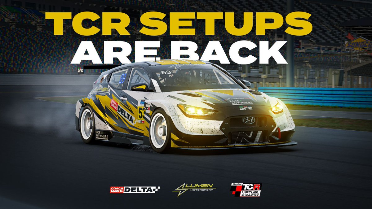🚨 New Partnership Alert 🚨

Delta x @lumenmotorsport 

We’re thrilled to announce our brand-new partnership with Lumen Motorsport - and that means one thing… 👀 

TCR iRacing setups are officially back in Delta! 🥳