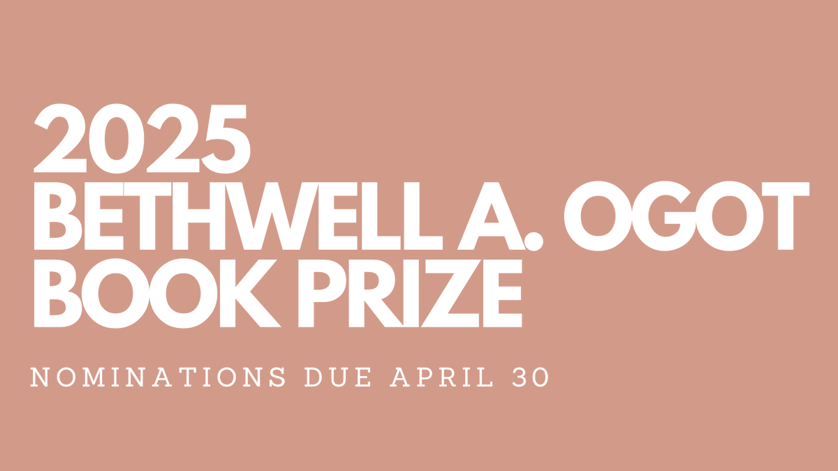Call your publisher! There are 6 days left to be nominated for the 2025 Bethwell A. Ogot Book Prize awarded to the best book in East African studies published in 2024. Help us celebrate your work! africanstudies.org/awards-prizes/…