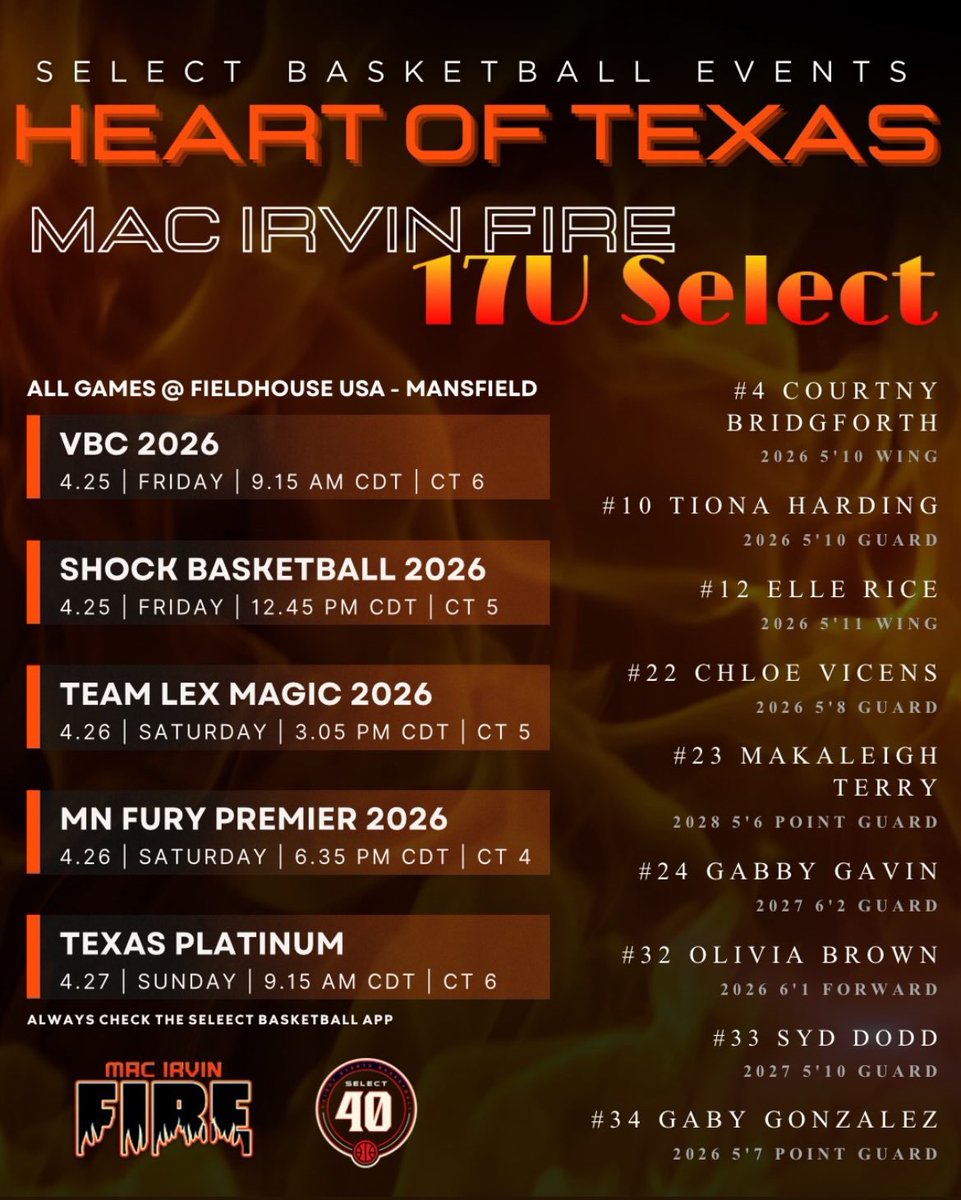 Gabrielle Gavin (@gabhoops24) on Twitter photo Here is my schedule for the Heart Of Texas!! Come check me and my team out. <a href="/MacIrvinGirls/">Mac Irvin Lady Fire S40</a> Here is my schedule for the Heart Of Texas!! Come check me and my team out. <a href="/MacIrvinGirls/">Mac Irvin Lady Fire S40</a>