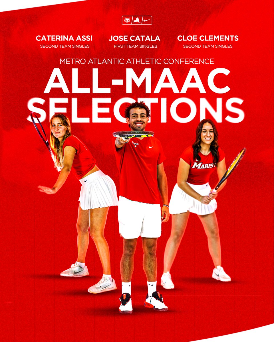 Three Red Foxes received tennis All-MAAC honors for their performances during the 2025 season! 

Men's Team 📰: bit.ly/4iBF79N

Women's Team 📰: bit.ly/4lJ2Xmv

#goredfoxes | #maristtennis