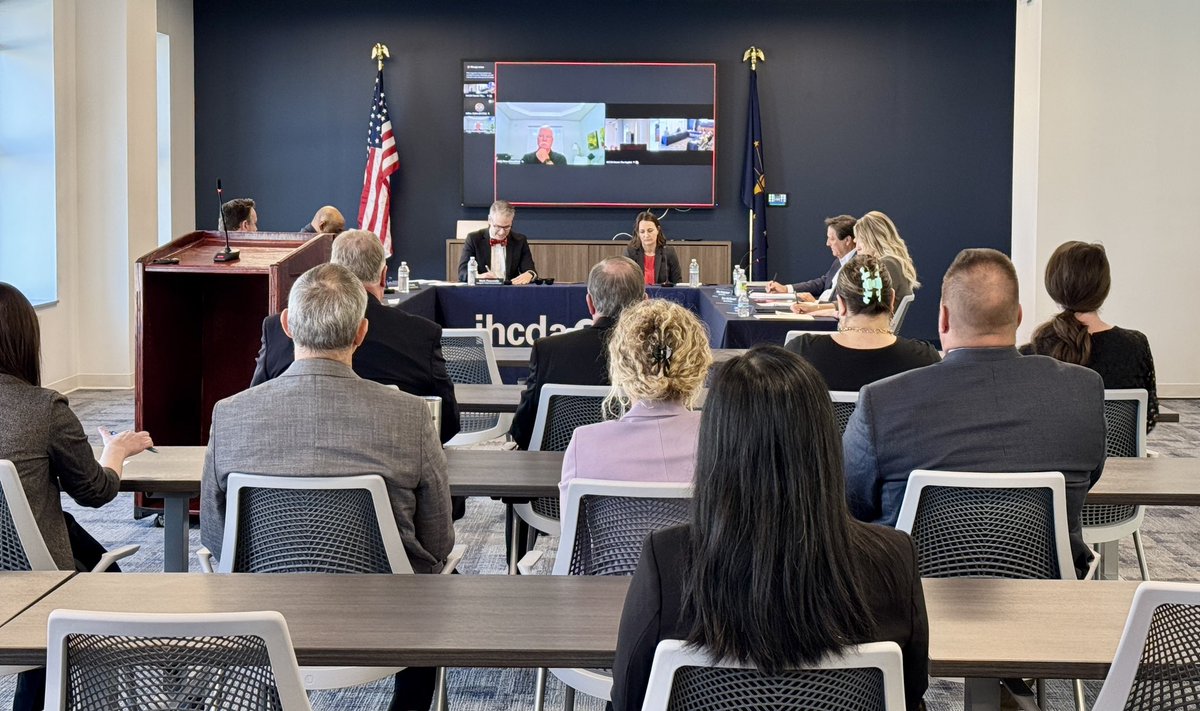 Attending the April Board Meeting of the #IHCDA - hearing updates on Housing Opportunity Grants. <a href="/GovBraun/">Governor Mike Braun</a>
