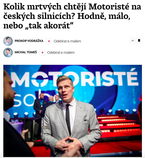 Pokaždé, když někdo prosazuje vyšší rychlost na silnicích, měl by být také schopen odpovědět na otázku: „Kolik mrtvých na silnicích je pro něj přijatelných?“ Chcete-li řešit bezpečnost, musíte se zákonitě bavit o rychlosti, jakou se automobily pohybují.🧵