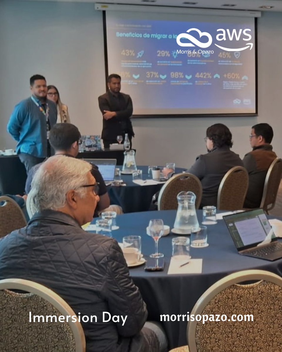 morrisopazo's tweet photo. Vivimos una jornada llena de conocimiento y transformación en el #ImmersionDay Santiago. En colaboración con AWS, organizamos el evento “Migración inteligente: Reduce riesgos y maximiza resultados sin interrupciones”, dirigido a empresas del segmento SMB. https://t.co/o9BAjZba5V