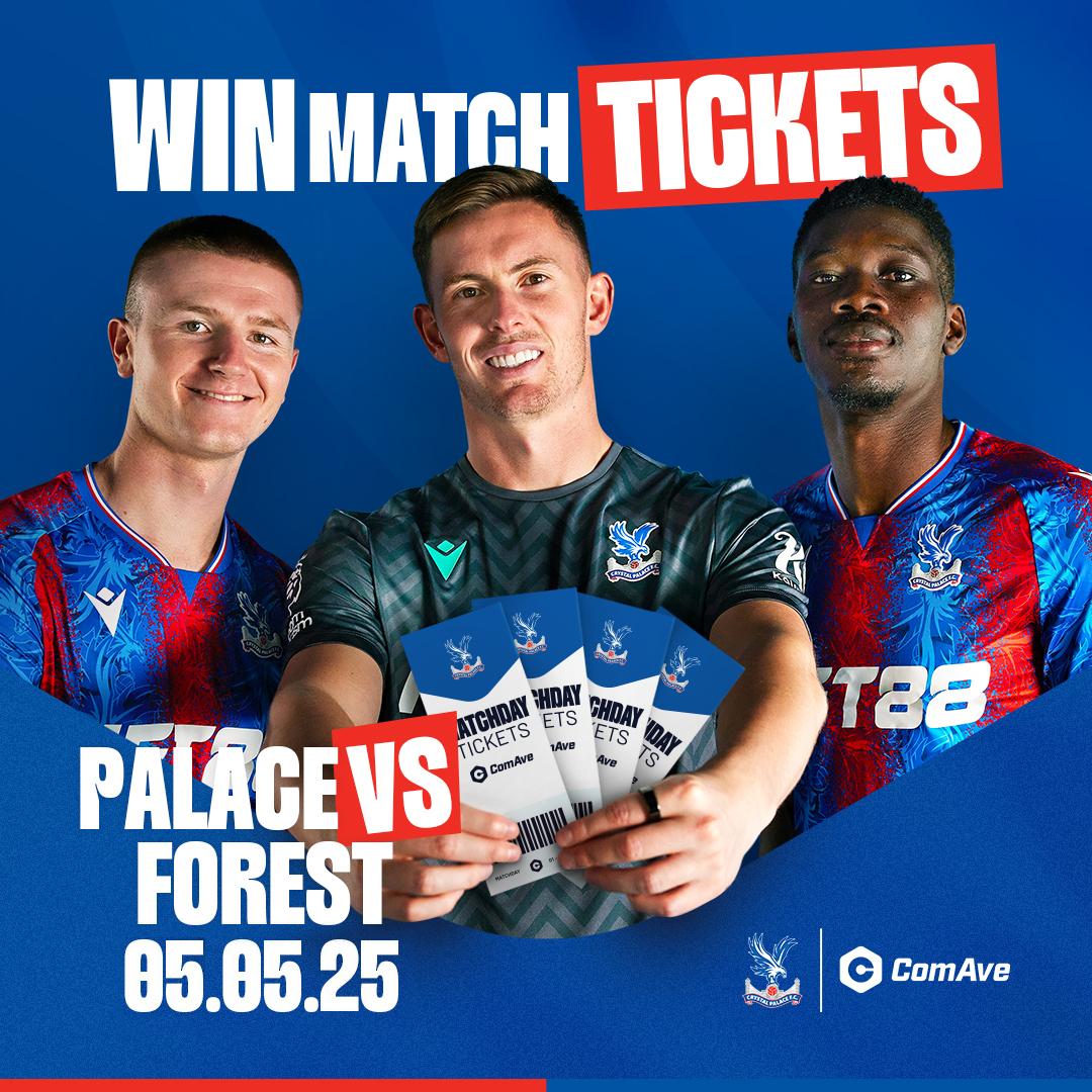 Win VIP Tickets for CPFC vs. Nottingham Forest! 🔥

Don’t miss this thrilling match at Selhurst Park! Competition brought to you by ComAve, Official Partner of @cpfc.

We’re giving away VIP &amp; General Admission tickets for you and a friend to experience the live action and support
